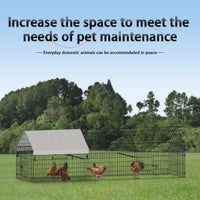 HKM-8715197 Outdoor Metal Chicken Coop for Poultry Farming - Durable Black Gray Design