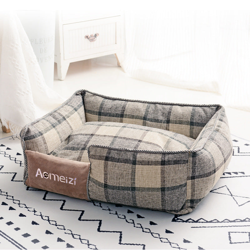 HKM-8715581 Removable and Washable Velvet Mat for Cat and Dog Kennel Bed
