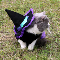 HKM-8715709 Purple Polyester Christmas Wizard Dog Costume - Size S, M, L