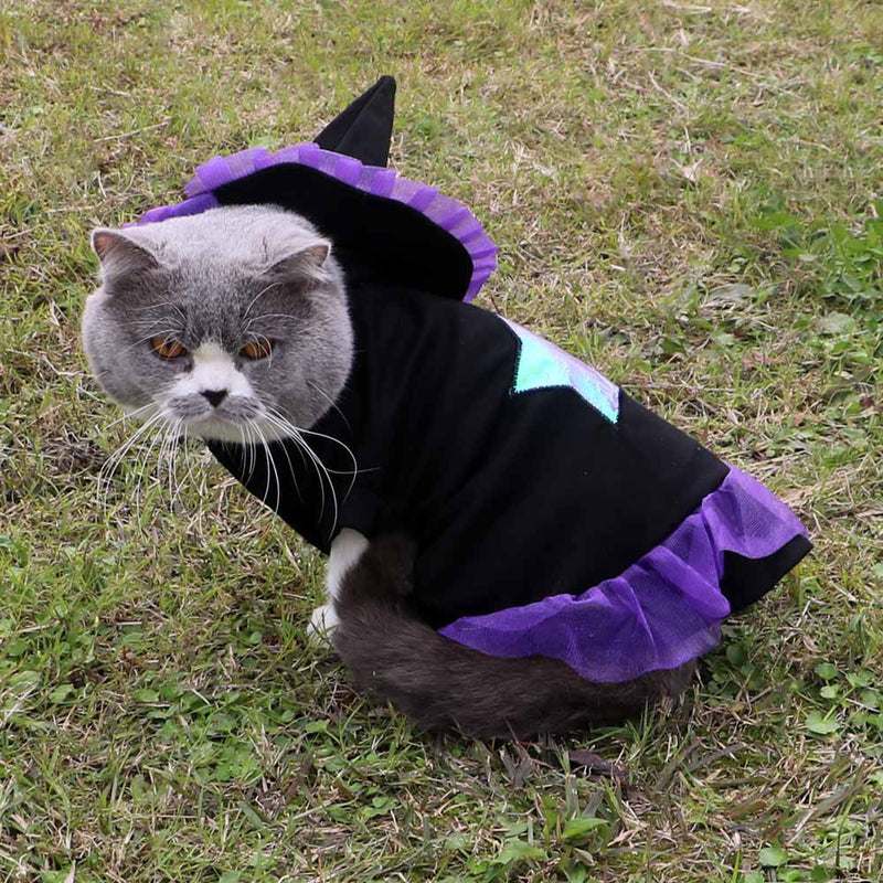 HKM-8715709 Purple Polyester Christmas Wizard Dog Costume - Size S, M, L