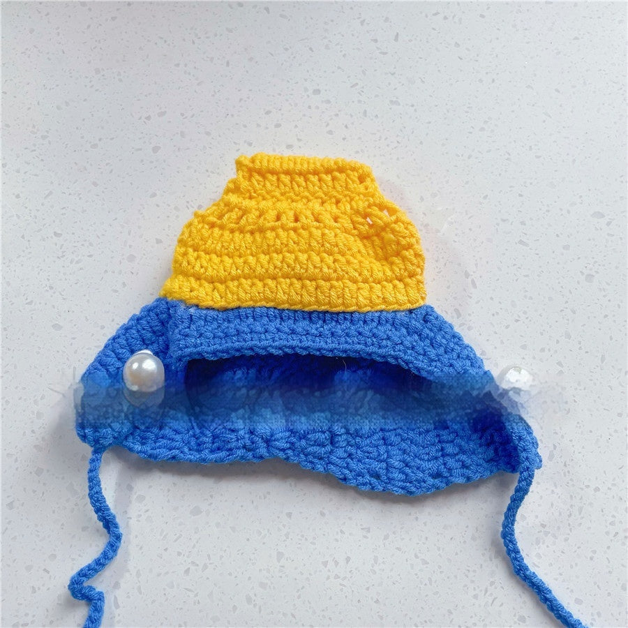 HKM-8716349 Hand-Crocheted Funny Knitted Pet Hats in Various Designs for Cats and Dogs