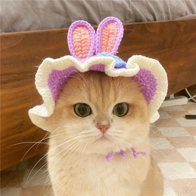 HKM-8716349 Hand-Crocheted Funny Knitted Pet Hats in Various Designs for Cats and Dogs