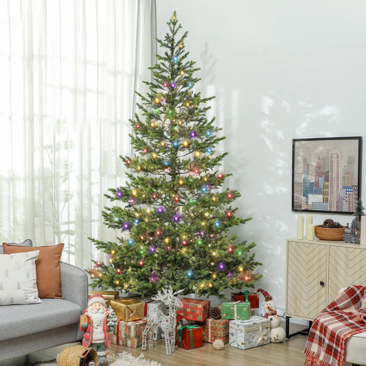HKM-871635 9ft Sparse Cedar Artificial Christmas Tree with LED Lights, 4306 Tips, and Stand for Holiday Decor