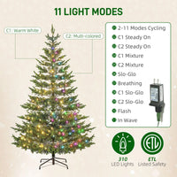 HKM-871635 9ft Sparse Cedar Artificial Christmas Tree with LED Lights, 4306 Tips, and Stand for Holiday Decor