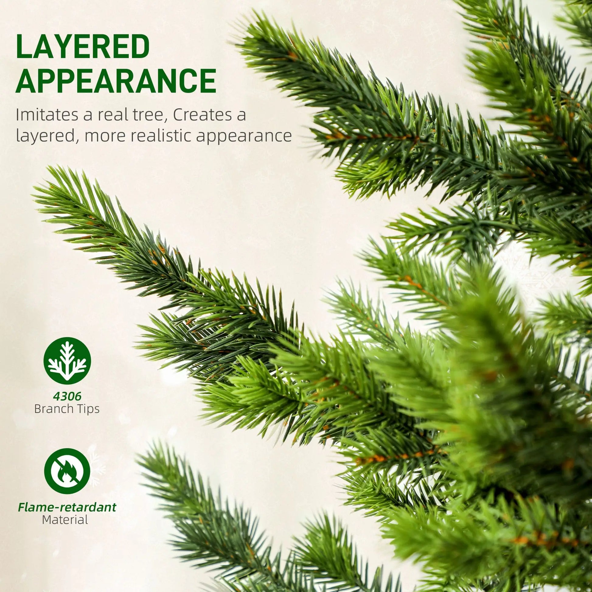 HKM-871635 9ft Sparse Cedar Artificial Christmas Tree with LED Lights, 4306 Tips, and Stand for Holiday Decor