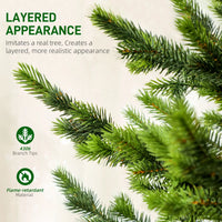 HKM-871635 9ft Sparse Cedar Artificial Christmas Tree with LED Lights, 4306 Tips, and Stand for Holiday Decor