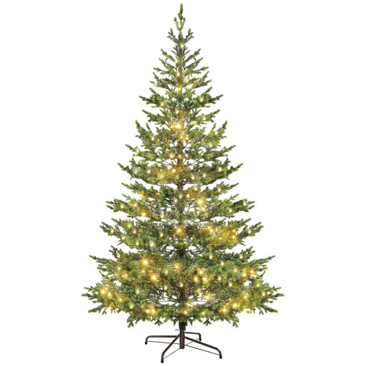 HKM-871635 9ft Sparse Cedar Artificial Christmas Tree with LED Lights, 4306 Tips, and Stand for Holiday Decor