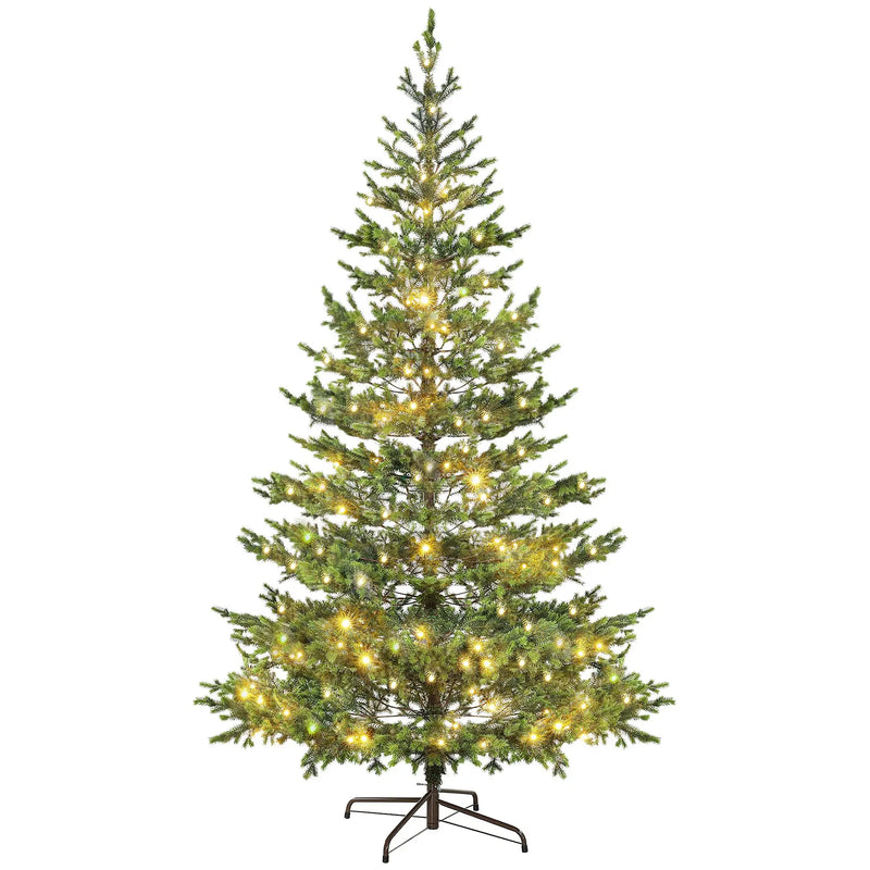 HKM-871635 9ft Sparse Cedar Artificial Christmas Tree with LED Lights, 4306 Tips, and Stand for Holiday Decor