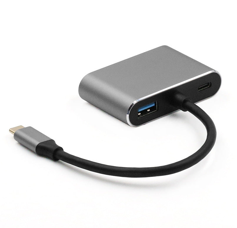 HKM-871763 4K Type-C to HDMI and VGA Hub with USB 3.0 - Space Gray and Silver Options