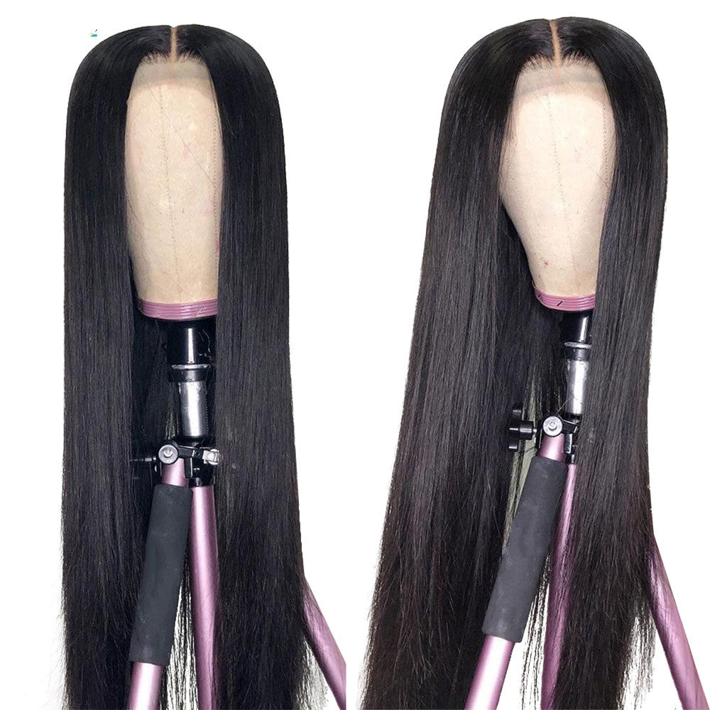 HKM-871763 Long Straight Wig with Split Scalp – High Temperature Silk, 70cm, Dyeable and Ironable