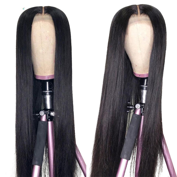 HKM-871763 Long Straight Wig with Split Scalp – High Temperature Silk, 70cm, Dyeable and Ironable