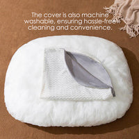 HKM-8718781 Oval Plush Dog Bed for Large Dogs, Washable Cushion with Anti-Skid Bottom, Comfortable Sleeping Nest