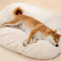 HKM-8718781 Oval Plush Dog Bed for Large Dogs, Washable Cushion with Anti-Skid Bottom, Comfortable Sleeping Nest