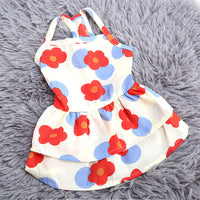 HKM-8718909 Breathable Polyester Skirt for Small Dogs and Cats - Floral and Heart Prints Available