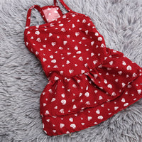 HKM-8718909 Breathable Polyester Skirt for Small Dogs and Cats - Floral and Heart Prints Available
