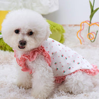 HKM-8718909 Breathable Polyester Skirt for Small Dogs and Cats - Floral and Heart Prints Available
