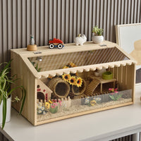 HKM-871955 Winter Pet Feeding Incubator for Small Animals - Cedar Acrylic, 40x30x30cm