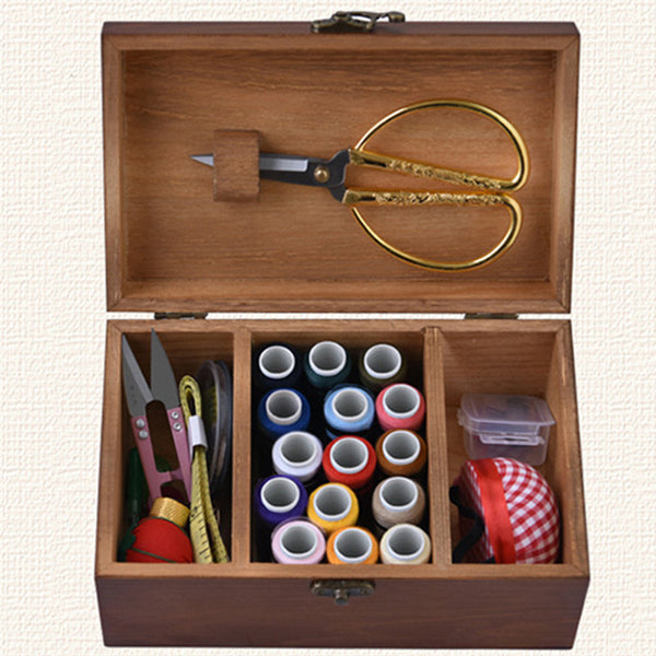 HKM-872019 Large Solid Wood Sewing Box Set for Convenient Storage and Organization