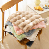 HKM-872083 Bunny Cashmere Thickened Fleece Cushion for Office Seating - 40x40, 45x45, 50x50 Options in Solid Colors
