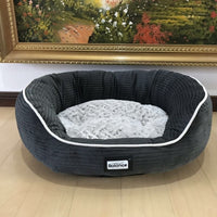 HKM-8721341 Navy Blue Dog and Cat Kennel with Plush Insoles - Iron Wire Pet Nest