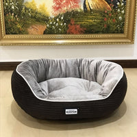 HKM-8721341 Navy Blue Dog and Cat Kennel with Plush Insoles - Iron Wire Pet Nest