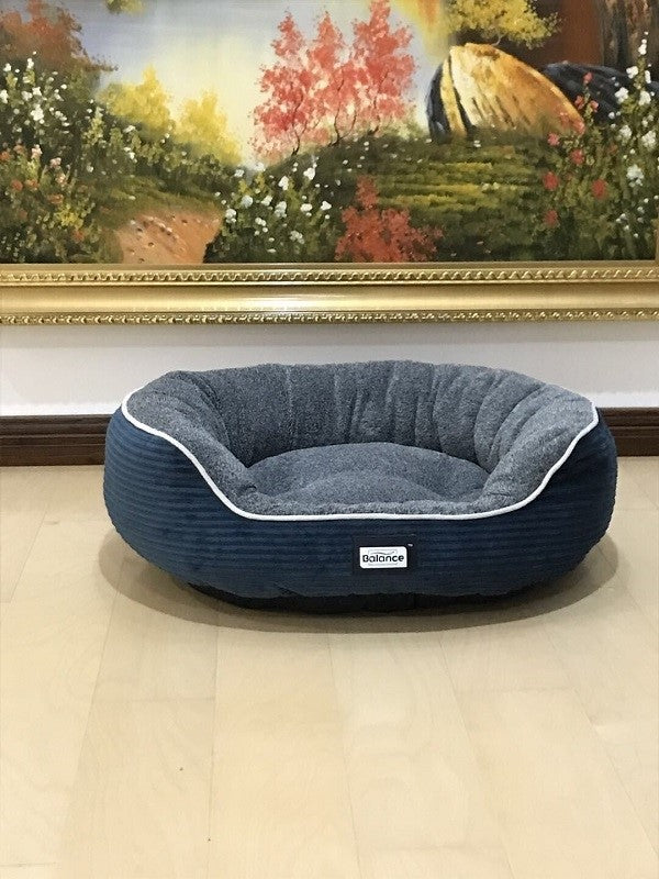 HKM-8721341 Navy Blue Dog and Cat Kennel with Plush Insoles - Iron Wire Pet Nest