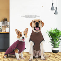 HKM-8721469 Cozy Cotton Sweater for Dogs in Brown and Wine Red, Multiple Sizes Available