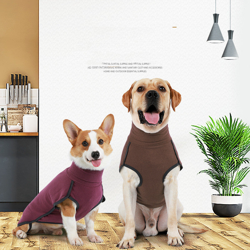 HKM-8721469 Cozy Cotton Sweater for Dogs in Brown and Wine Red, Multiple Sizes Available