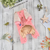HKM-8721725 Casual Four-Legged Padded Dog Coat in Blue and Pink