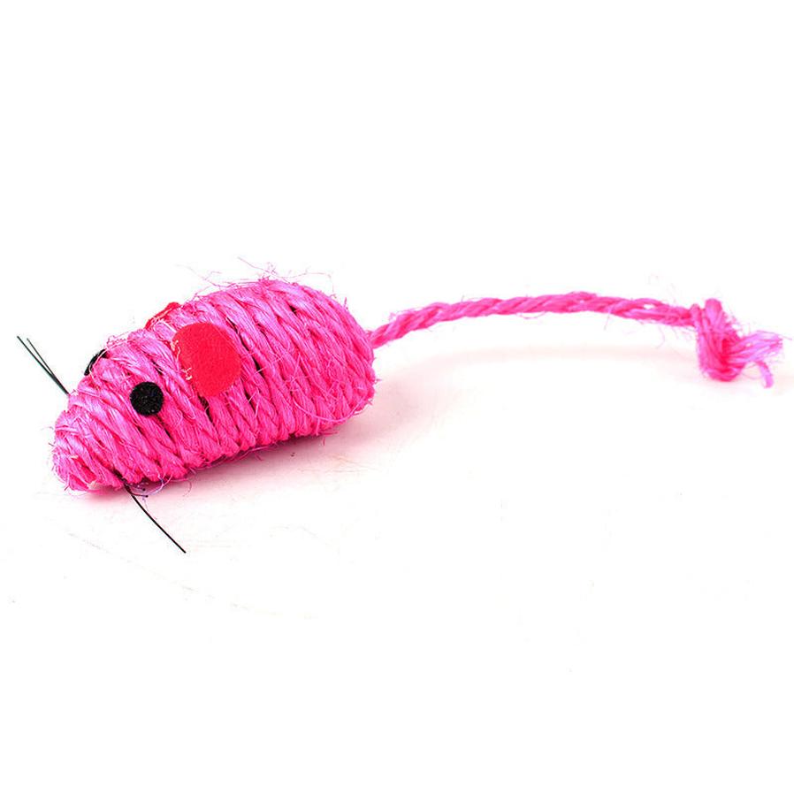 HKM-872211 Durable Sisal Mouse Toy for Cats – Random Color, 7cm Length, 3cm Diameter