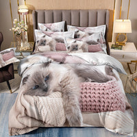 HKM-872339 3D Printed Three-Piece Bedding Set with Quilt Cover and Pillowcases in Pastoral Style