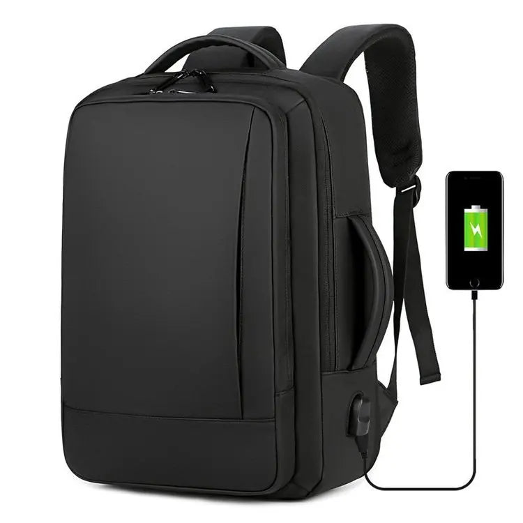 HKM-872403 Durable Expandable Waterproof Travel Backpack with USB Charging Port for Business and Leisure