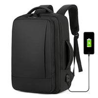 HKM-872403 Durable Expandable Waterproof Travel Backpack with USB Charging Port for Business and Leisure