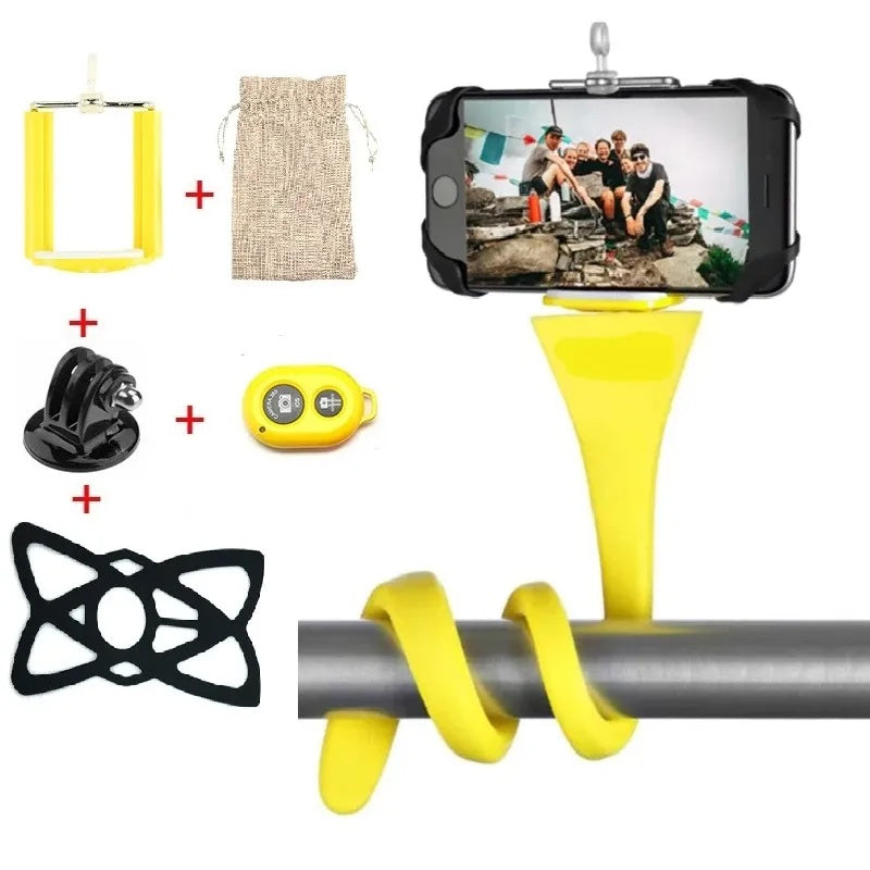 HKM-872403 Flexibility Adjustable Snake-Shaped Mobile Phone Holder with Bluetooth Remote Control