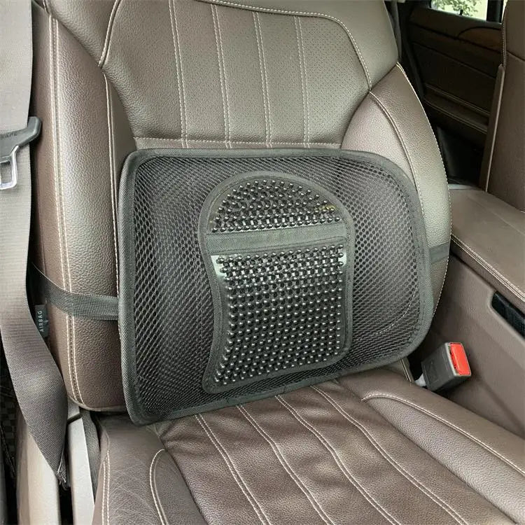 HKM-872531 Mesh Lumbar Support Cushion for Car Seats and Outdoor Chairs, Polyester Back Rest for Comfortable Driving