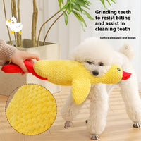 HKM-8725693 Plush Molar Chew Dog Toy in Rhubarb Goose Design for Puppies
