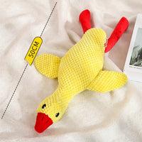 HKM-8725693 Plush Molar Chew Dog Toy in Rhubarb Goose Design for Puppies