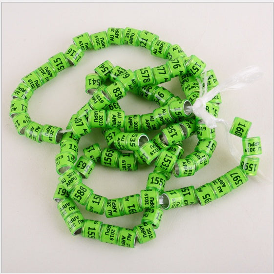 HKM-8726845 Pigeon Training Anklets - 8mm Inner Diameter, 7 Vibrant Colors Available, Set of 700