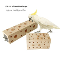 HKM-8727869 Wooden Gnawing Toy for Parrots with Large and Small Plugs
