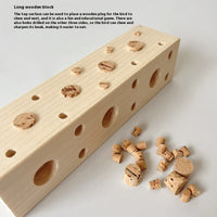 HKM-8727869 Wooden Gnawing Toy for Parrots with Large and Small Plugs