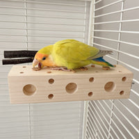 HKM-8727869 Wooden Gnawing Toy for Parrots with Large and Small Plugs