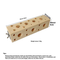 HKM-8727869 Wooden Gnawing Toy for Parrots with Large and Small Plugs