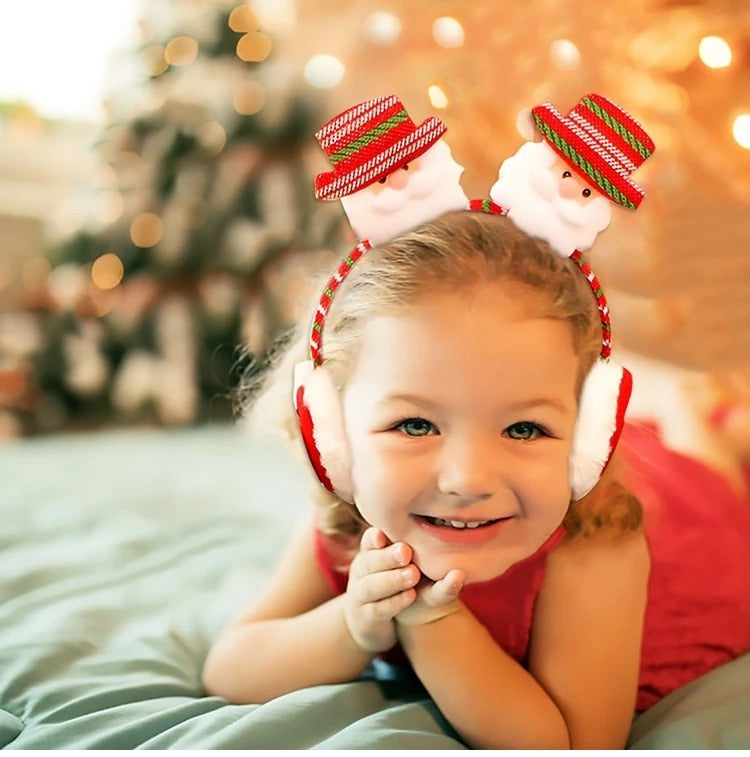 HKM-872787 Christmas-Themed Flexible Headband Earmuffs for Adults and Children - Various Fun Styles