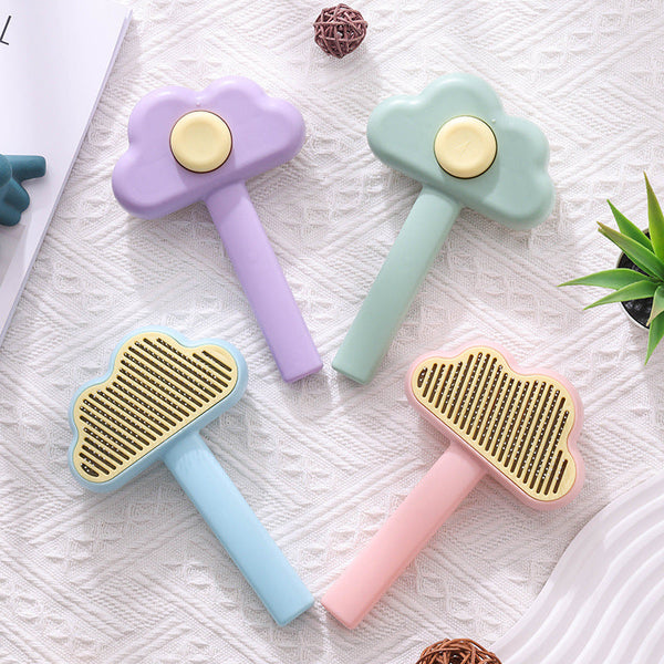 HKM-8728637 Self-Cleaning Pet Comb ¨C Cat Hair Remover in Taro Purple Pink, Nordic Blue, Transparent Green