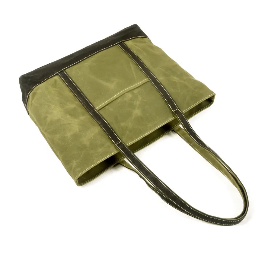 HKM-873235 Vintage Waxed Canvas and Leather Shoulder Bag - Eco-Friendly, Waterproof and Stylish Travel Tote