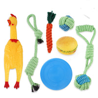 HKM-8733629 Dog Bite-resistant Cotton Rope Knot Toy Set - Multiple Sizes Available