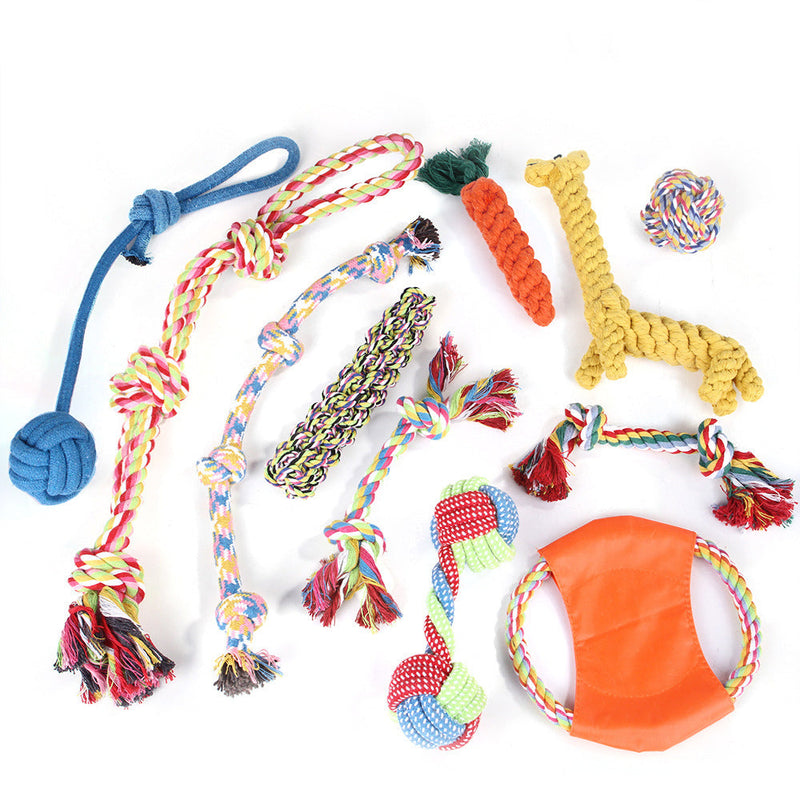 HKM-8733629 Dog Bite-resistant Cotton Rope Knot Toy Set - Multiple Sizes Available