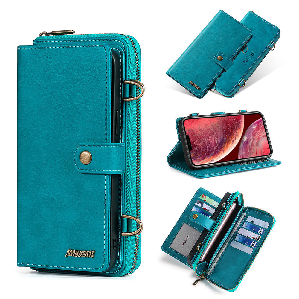 HKM-873427 Universal Multifunctional Leather Wallet Case for iPhone and Samsung - Stylish, Durable TPU+PC Design