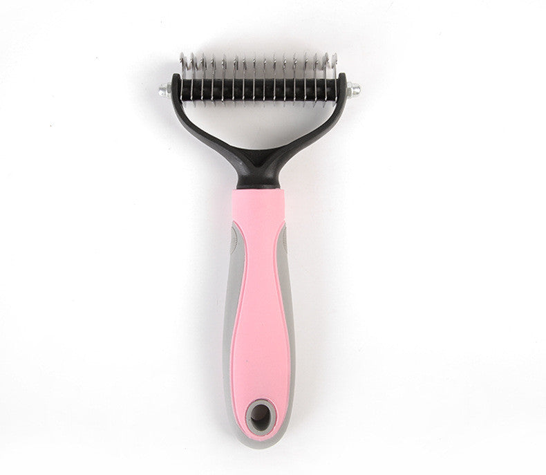 HKM-8734397 Pet Knot Comb with Stainless Steel Teeth - Available in Pink and Blue, Two Sizes