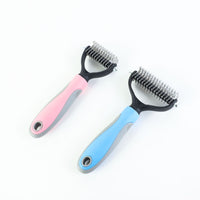 HKM-8734397 Pet Knot Comb with Stainless Steel Teeth - Available in Pink and Blue, Two Sizes